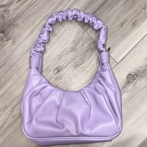 Elegant Lilac Ruched Shoulder Bag